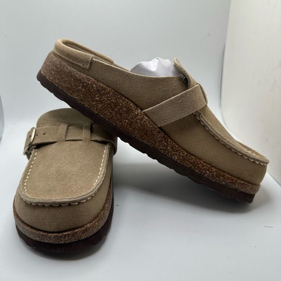 CUSHIONAIRE Women's Genuine Leather Cork Footbed Clog with +Comfort 7.5 WIDE SAN - Picture 6 of 7